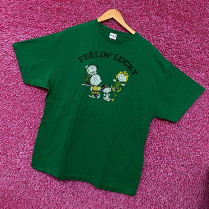 Snoopy Feelin Lucky Green Tshirt size Extra Large