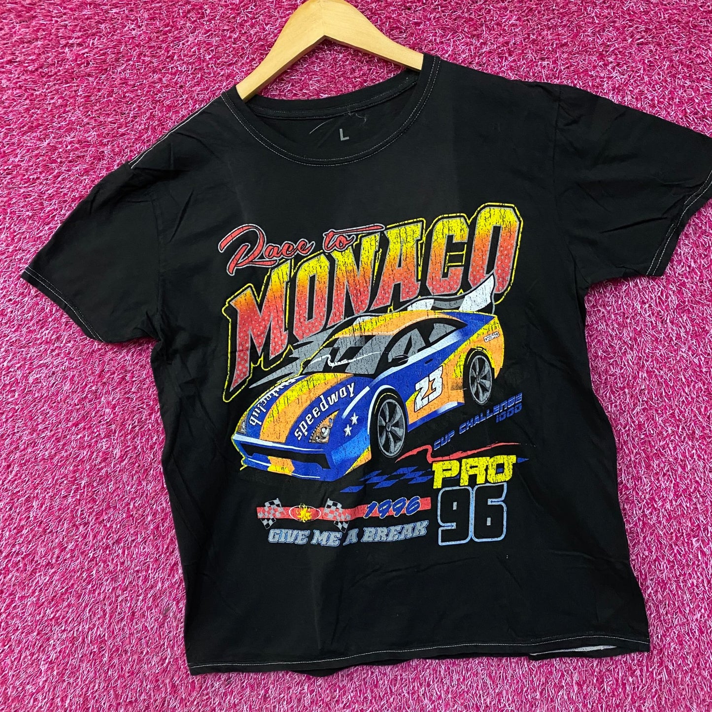 Race to Monaco Pro 96 Cup Challenge 1000 Racing Car Tee Large