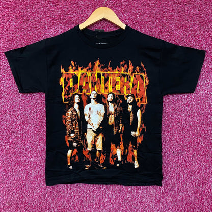 Pantera Flames Band Photo Metal Band T-Shirt XS