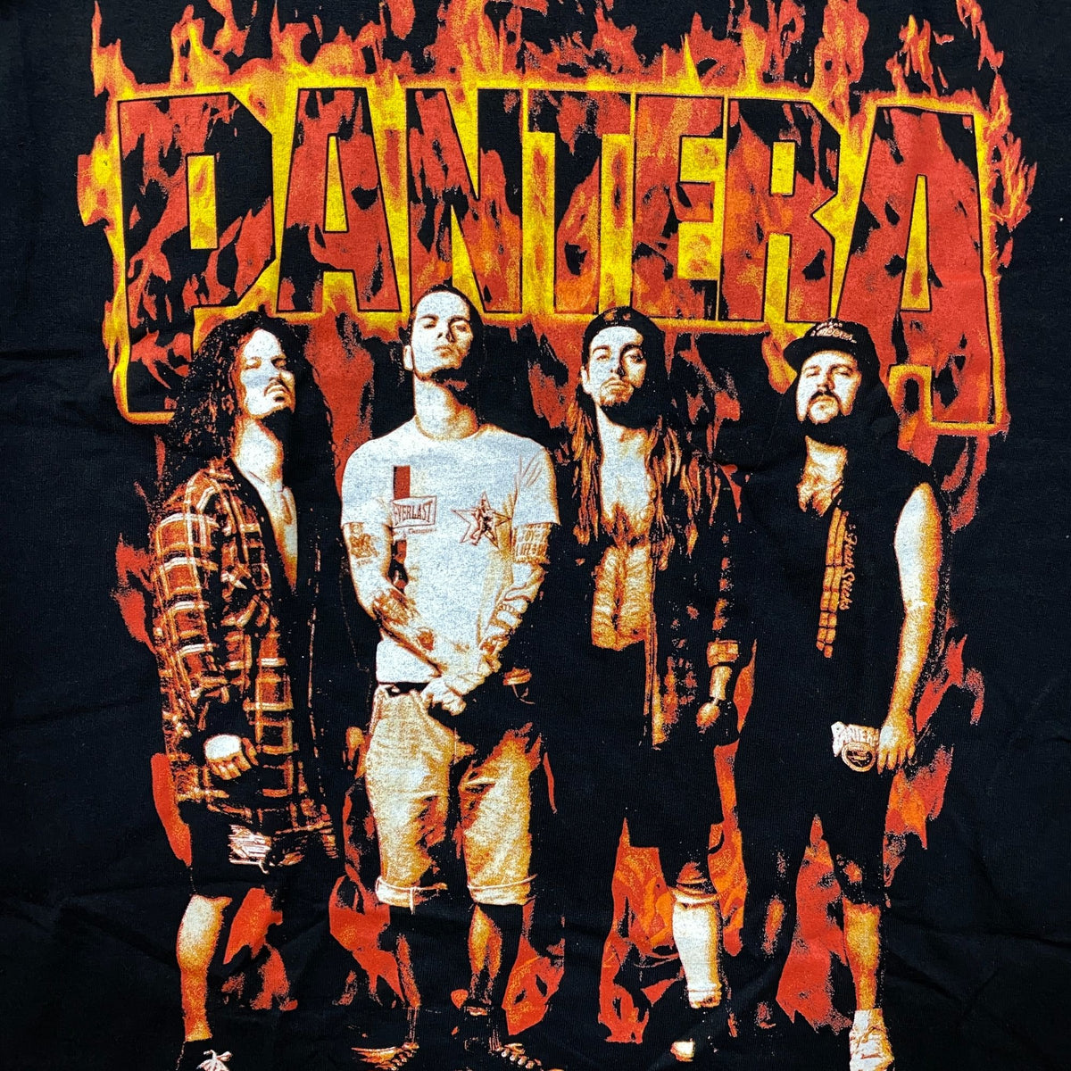 Pantera Flames Band Photo Metal Band T-Shirt XS