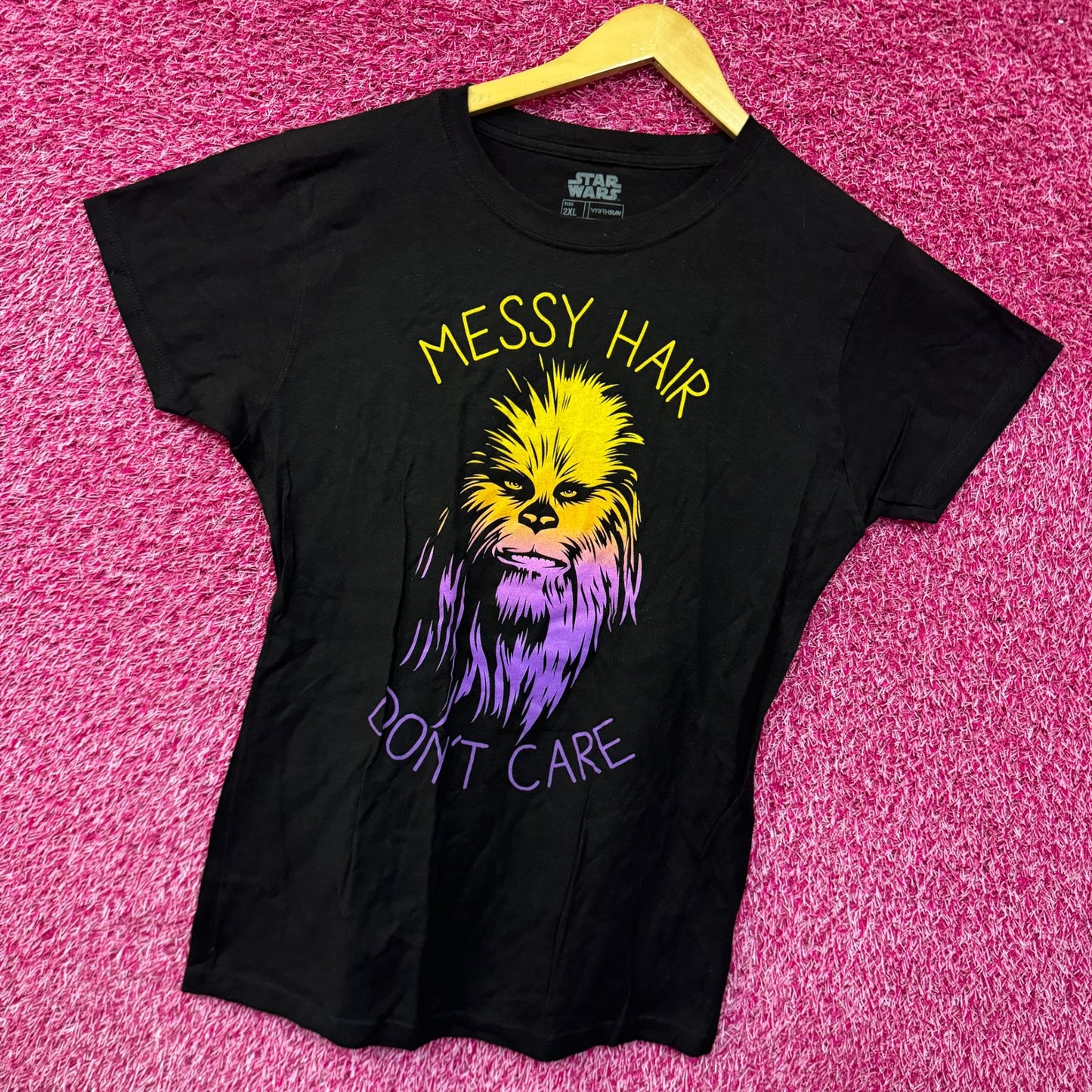 Chewbacca Messy Hair Don’t Care Womens T-shirt size 2XL