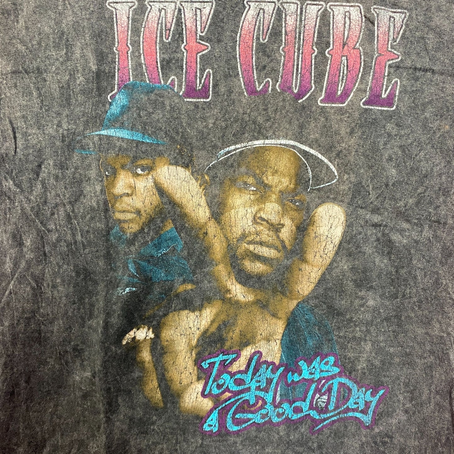 Ice Cube Today Was a Good Day West Coast Rap Acid Wash Tee large