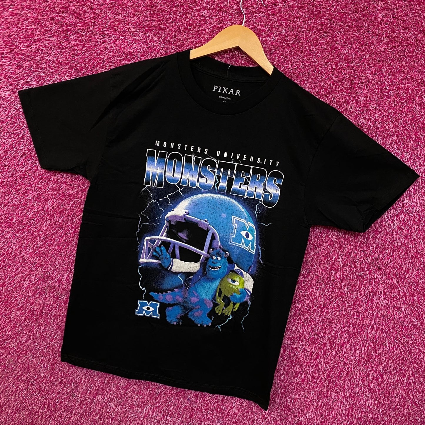 Disney Pixar Monsters University Football Helmet T-Shirt Medium