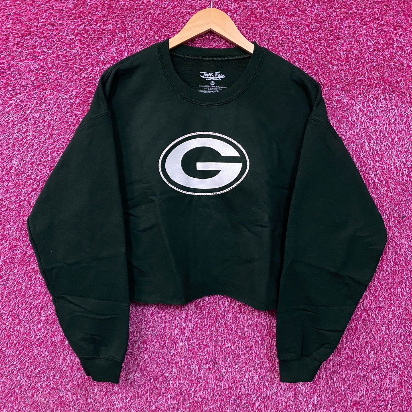 Junk Food Green Bay Packers Bling Flea Market Crop Fleece Medium