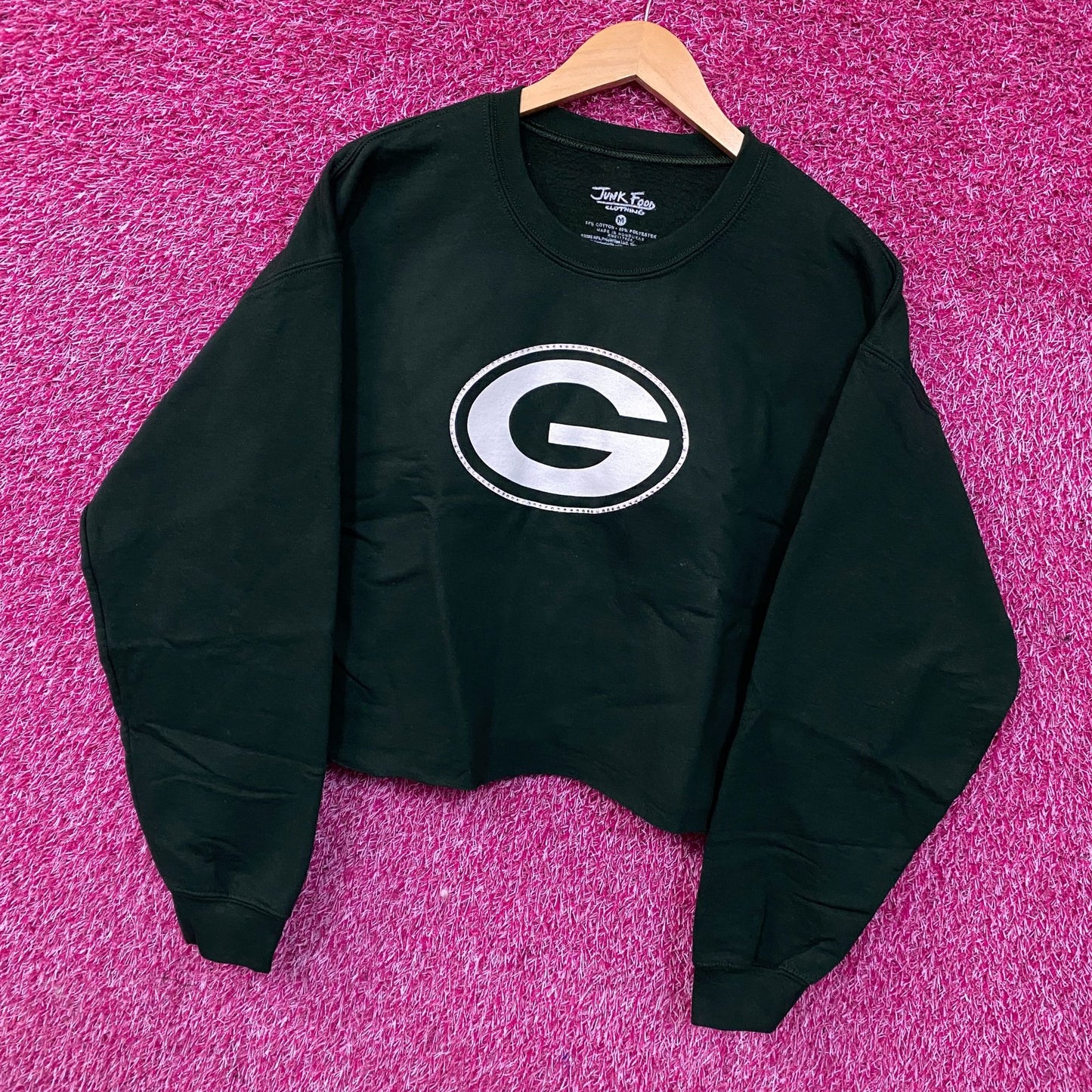 Junk Food Green Bay Packers Bling Flea Market Crop Fleece Medium