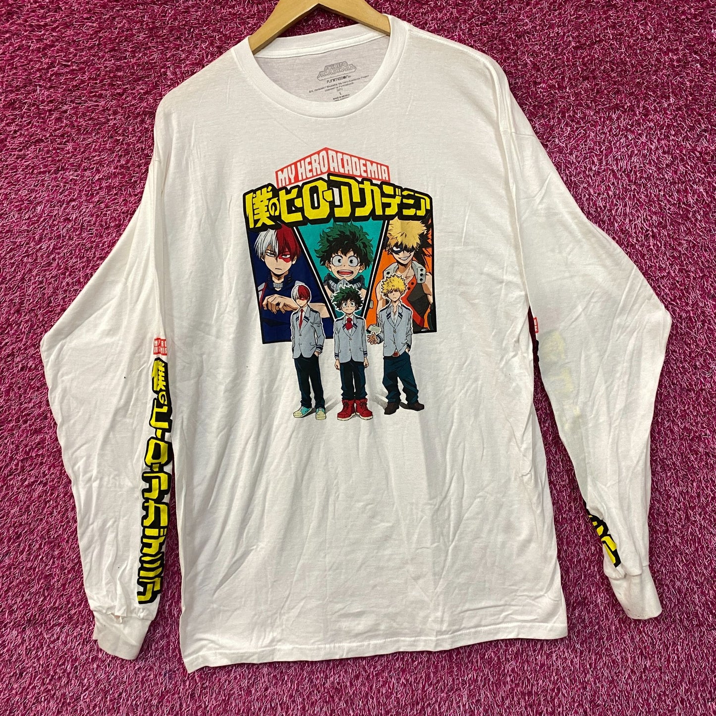 My Hero Academia Boku No Academia Hero Students Long Sleeve T-Shirt Large