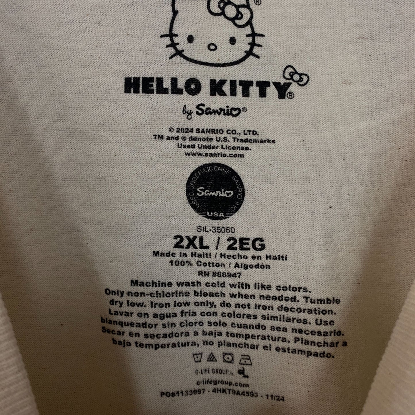 Sanrio Hello Kitty Outdoors Cute Graphic T-Shirt 2XL