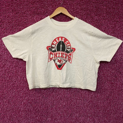 Junk Food Clothing NFL Kansas City Chiefs Women's Mock Neck Crop Tee 2XL