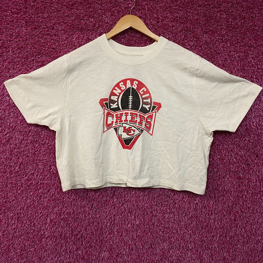Junk Food Clothing NFL Kansas City Chiefs Women's Mock Neck Crop Tee 2XL