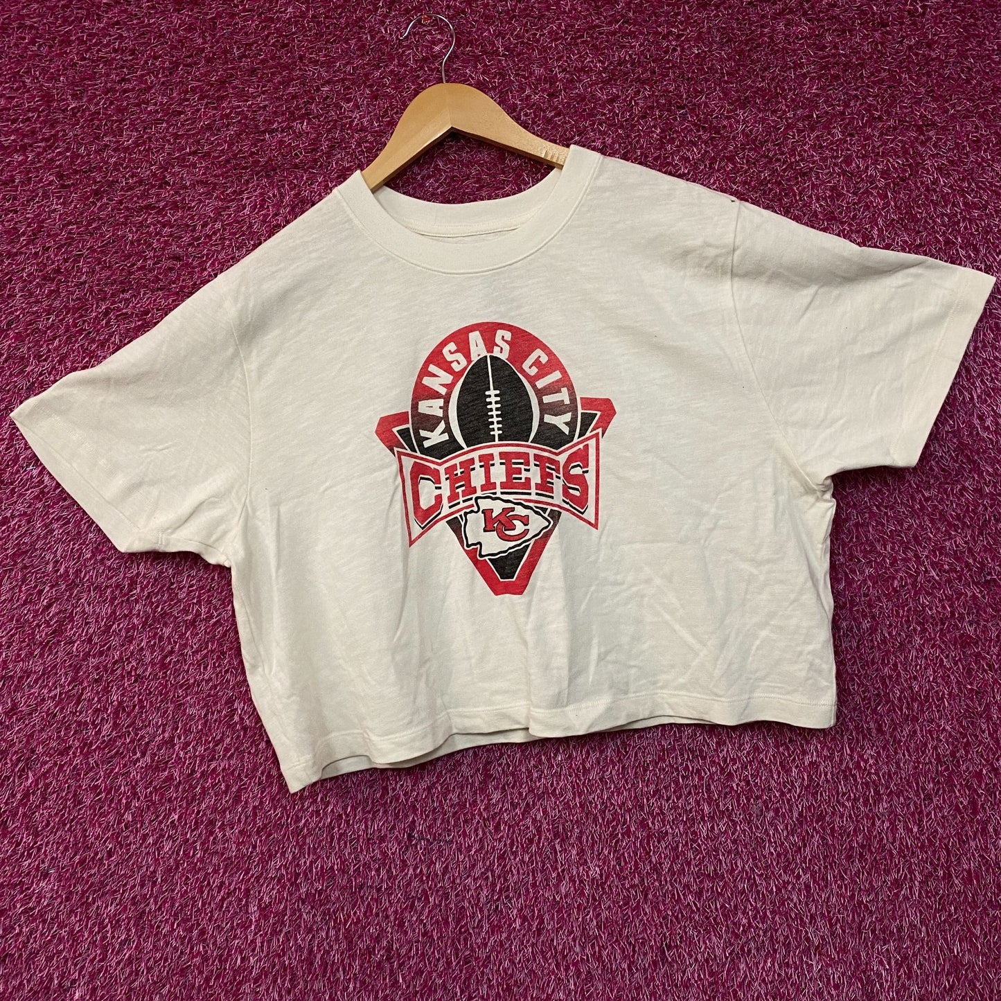 Junk Food Clothing NFL Kansas City Chiefs Women's Mock Neck Crop Tee 2XL