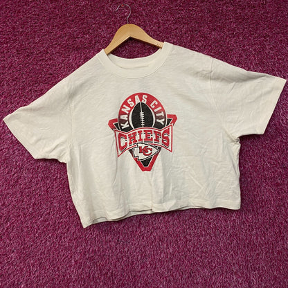 Junk Food Clothing NFL Kansas City Chiefs Women's Mock Neck Crop Tee 2XL