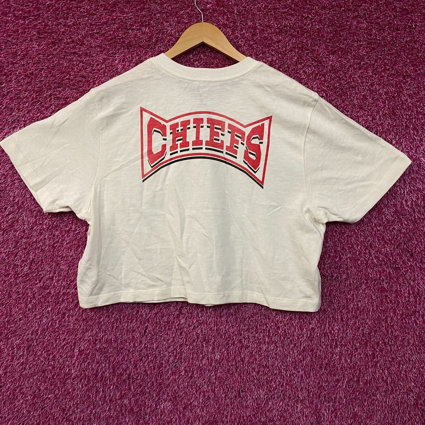 Junk Food Clothing NFL Kansas City Chiefs Women's Mock Neck Crop Tee 2XL