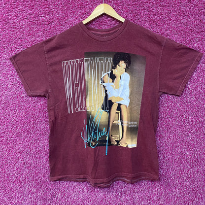 Whitney Houston I Will Always Love You Washed Graphic Burgundy T-Shirt Large