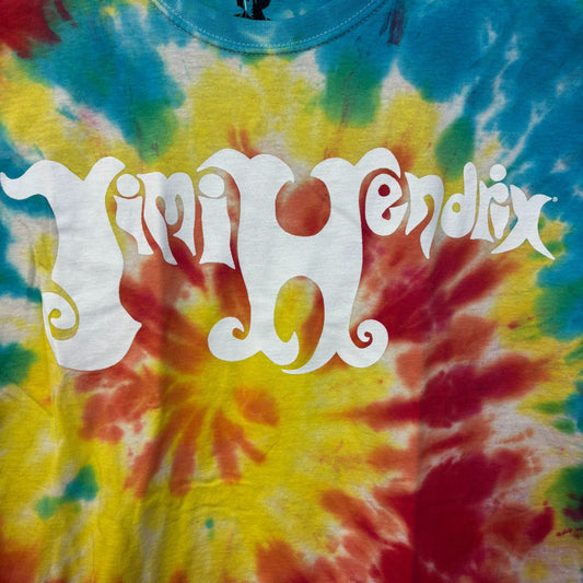 Jimi Hendrix Spell Out Psychedelic Rock Legend Tie Dye M