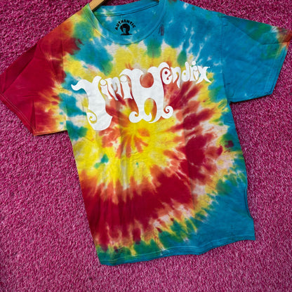 Jimi Hendrix Spell Out Psychedelic Rock Legend Tie Dye M