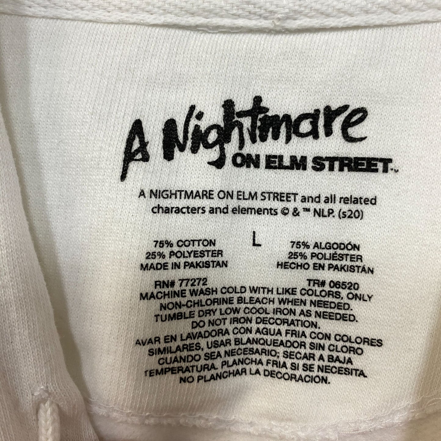 A Nightmare On Elm Street Freddy Krueger Book Cover Horror Hoodie Large