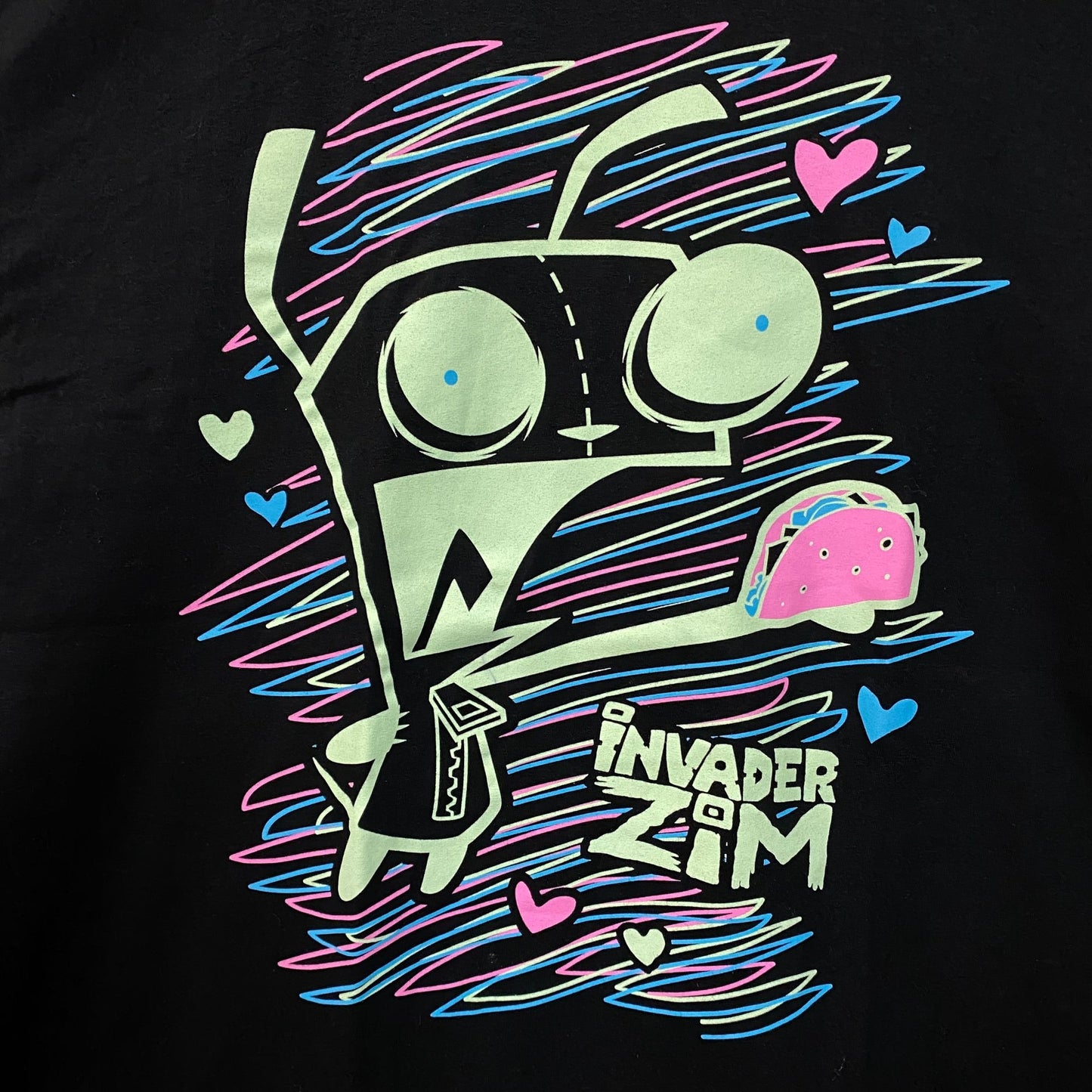 Invader Zim GIR Neon Scribble Graphic T-Shirt XL