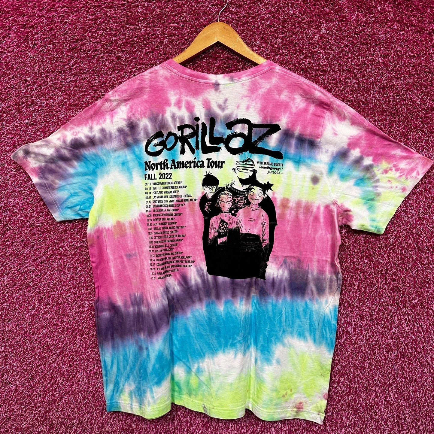 Gorillaz North American Tour Rock Tie dye 2X