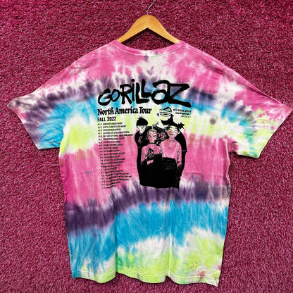 Gorillaz North American Tour Rock Tie dye 2X