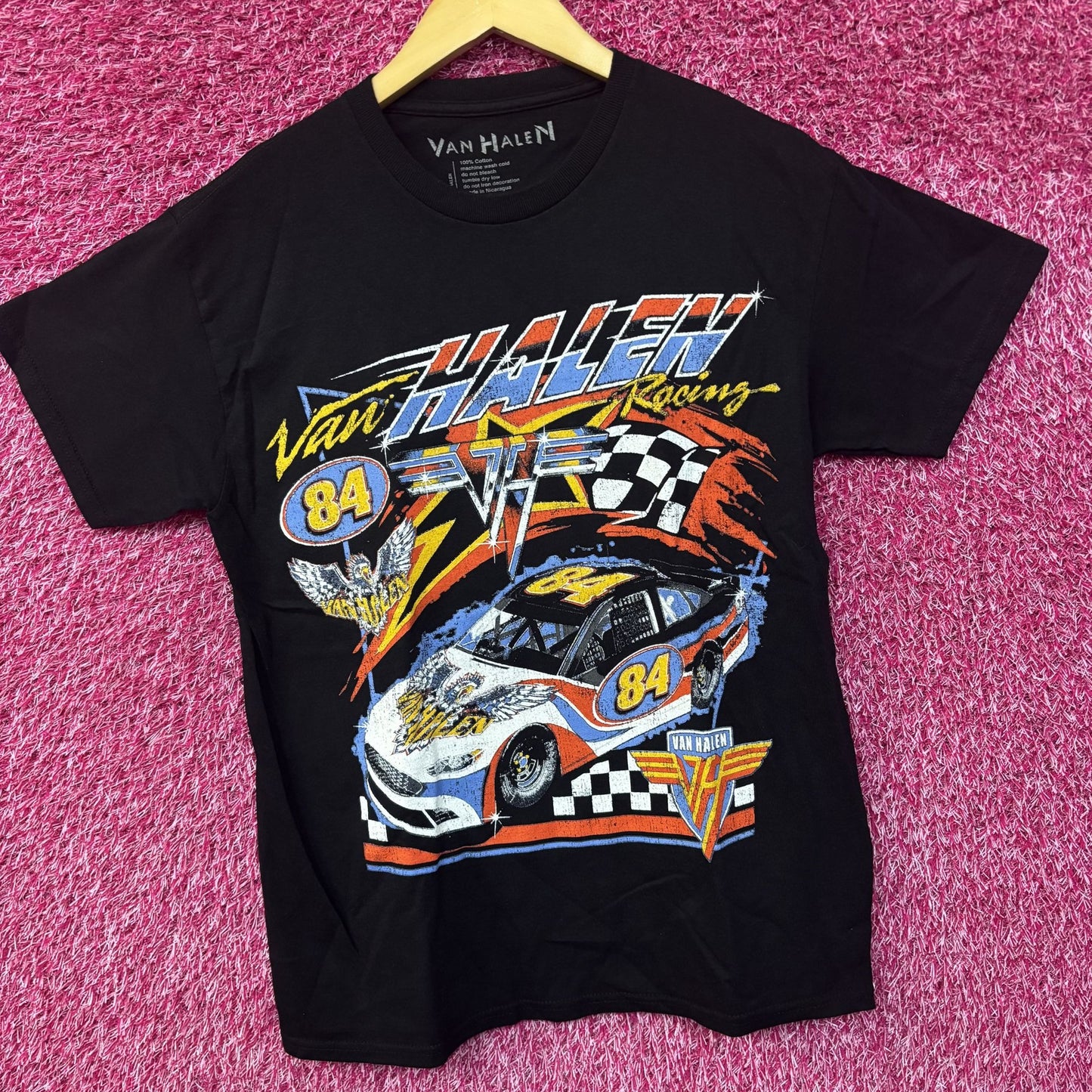 Van Halen Racing Black Graphic T-Shirt Small
