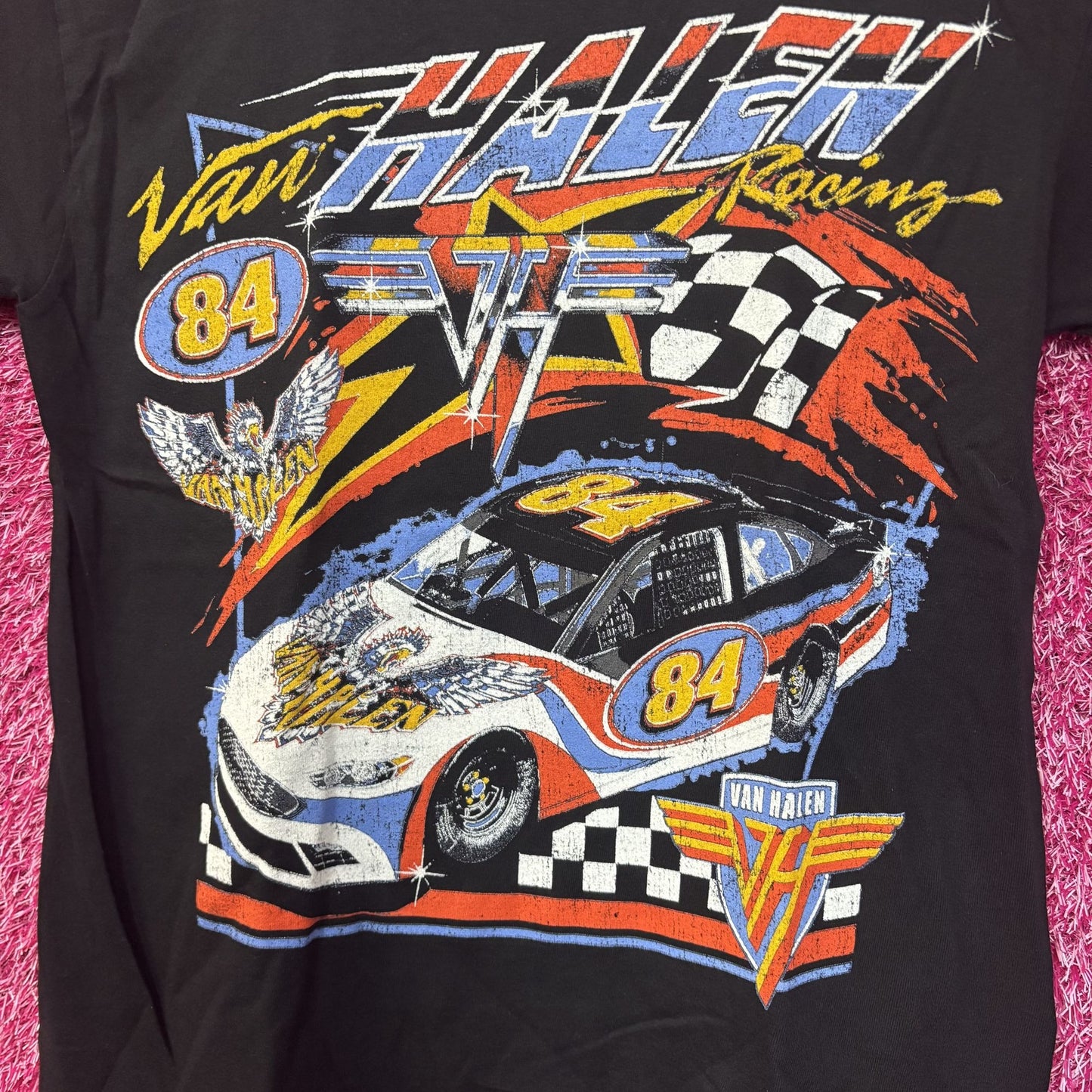 Van Halen Racing Black Graphic T-Shirt Small