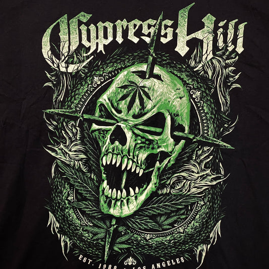 Cypress Hill Twin Pipes Green Skull Hiphop T-Shirt 3XL
