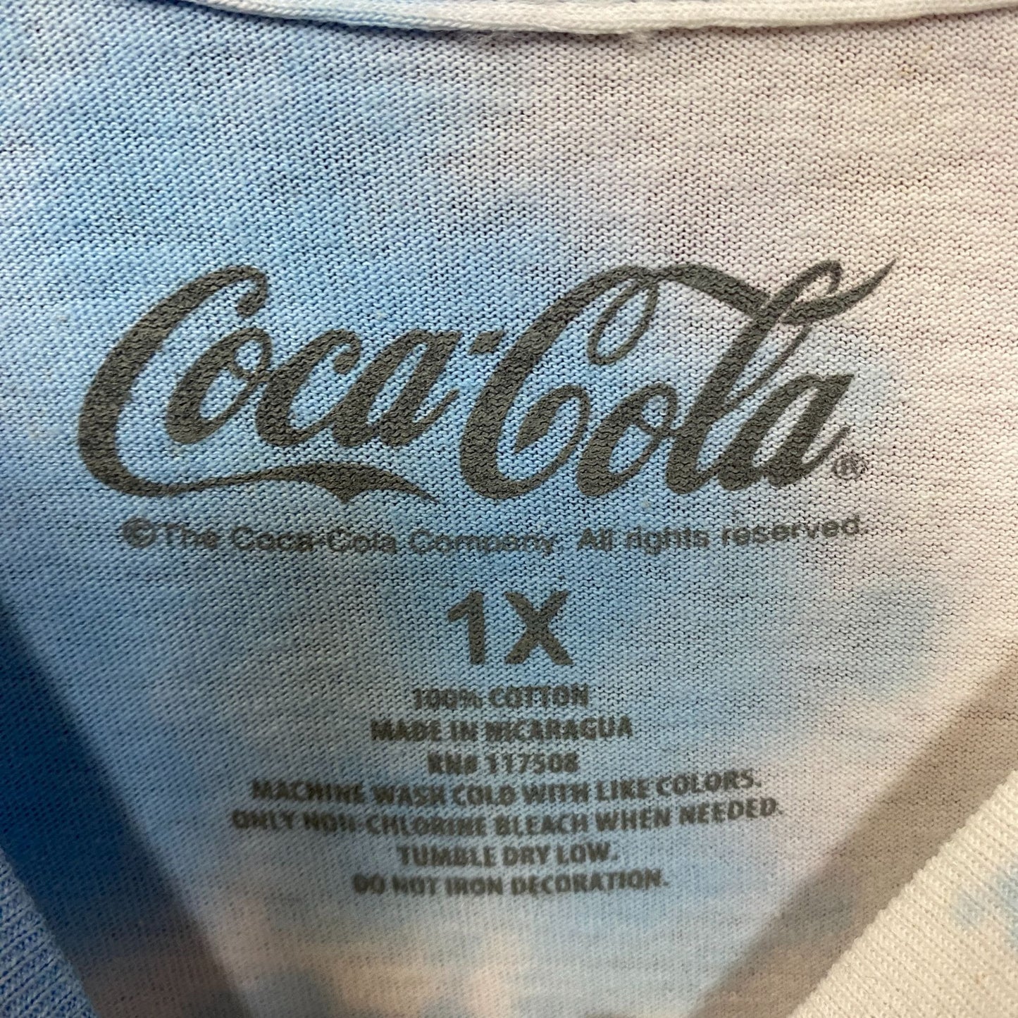 Coca Cola Classic Vintage Style Blue Tie Dye T-Shirt 1X