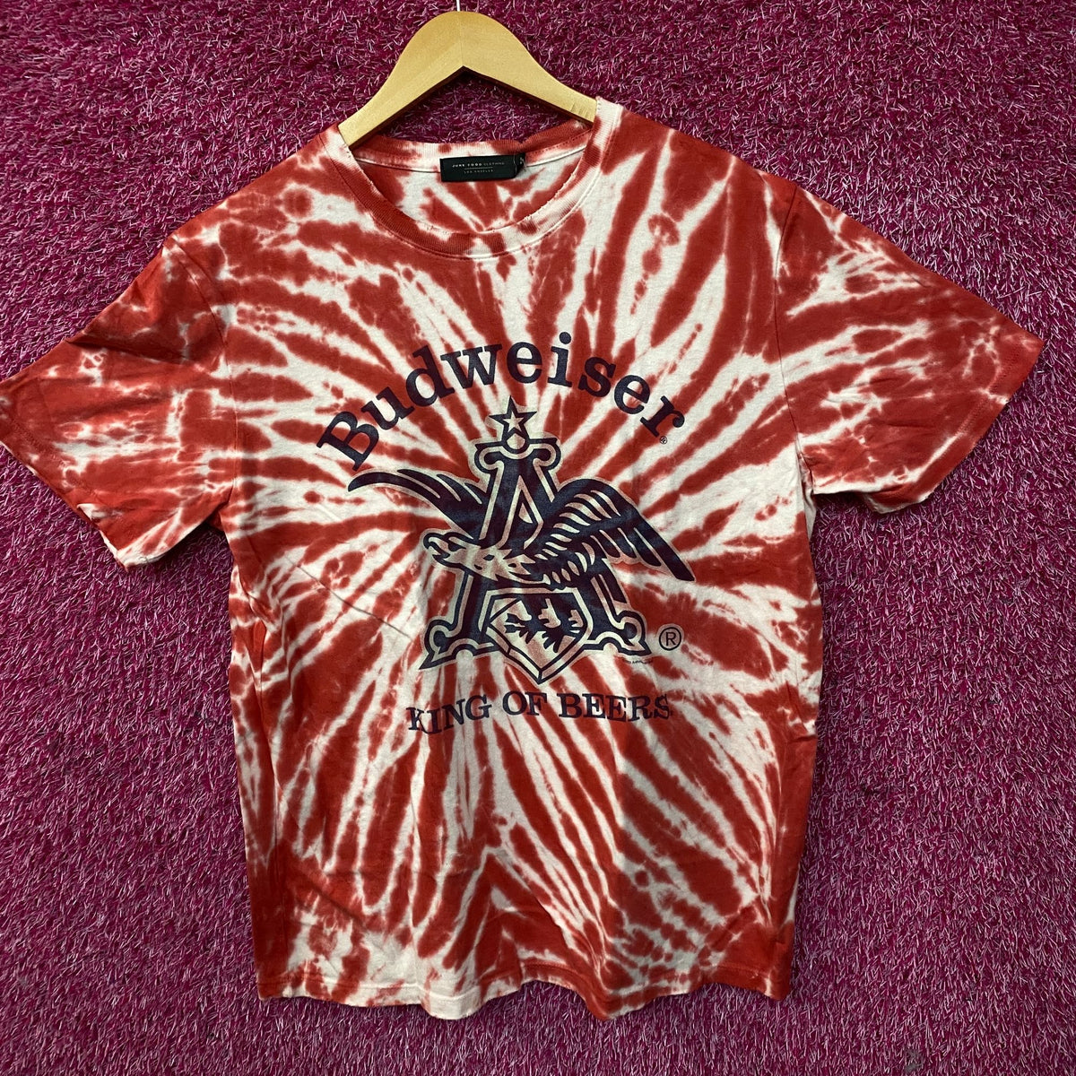 Junk Food Budweiser King Of Beer Logo Tie Dye Flea Market Tee Large