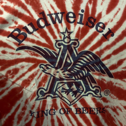 Junk Food Budweiser King Of Beer Logo Tie Dye Flea Market Tee Large