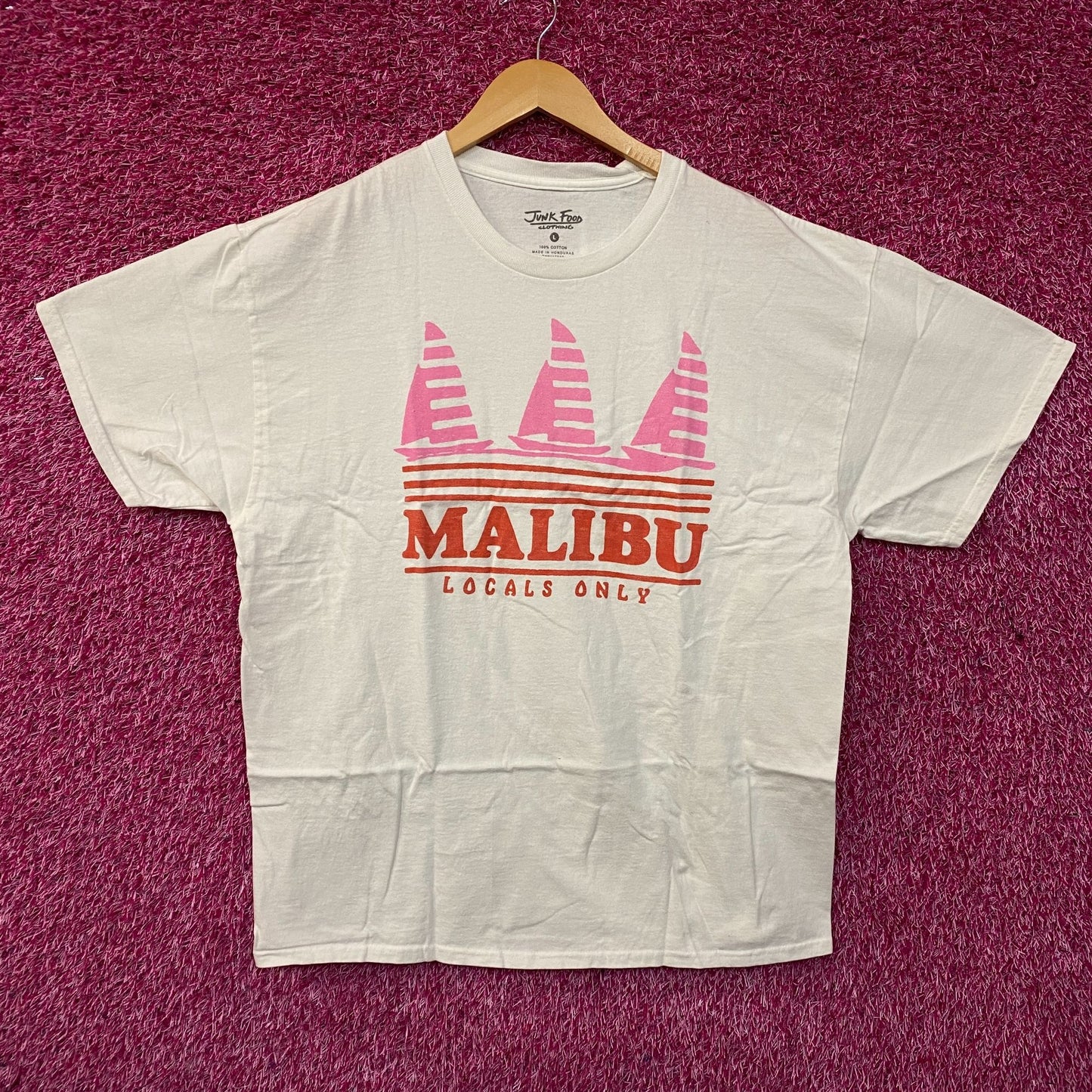 Junk Food Clothing Malibu "Locals Only" Graphic T-Shirt Large
