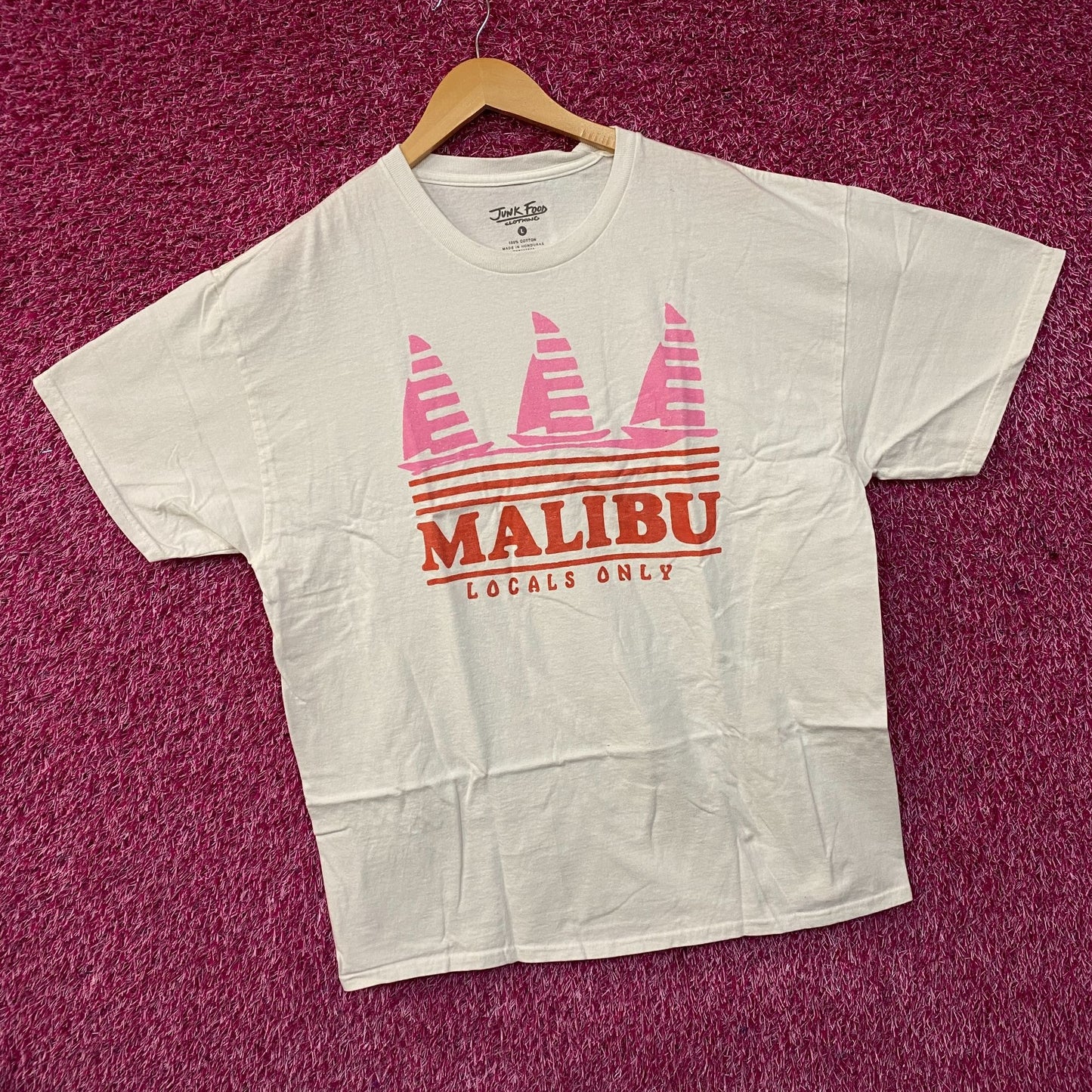 Junk Food Clothing Malibu "Locals Only" Graphic T-Shirt Large