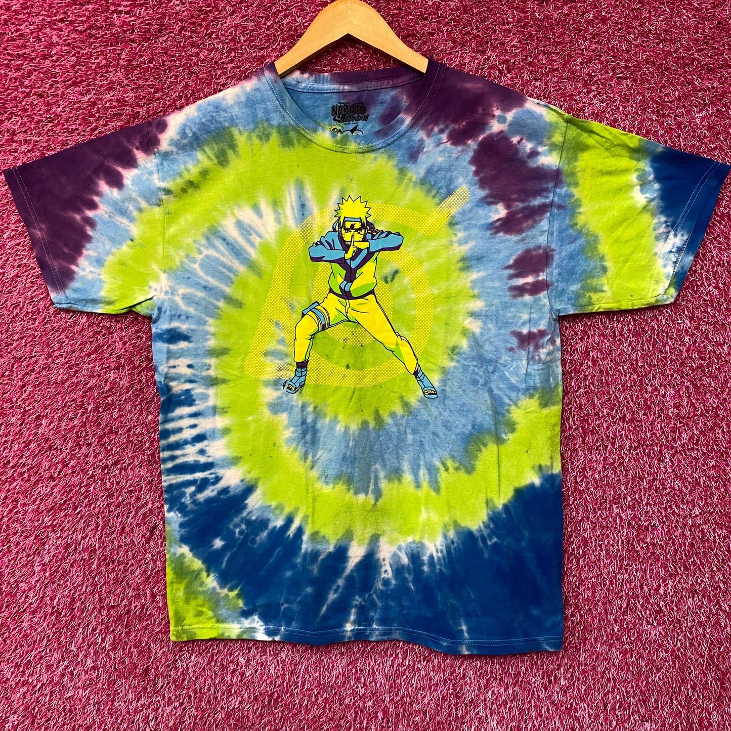 Naruto Shippuden- Naruto Uzumaki - Shadow Clone Jutsu Tie Dye Anime T-Shirt Large