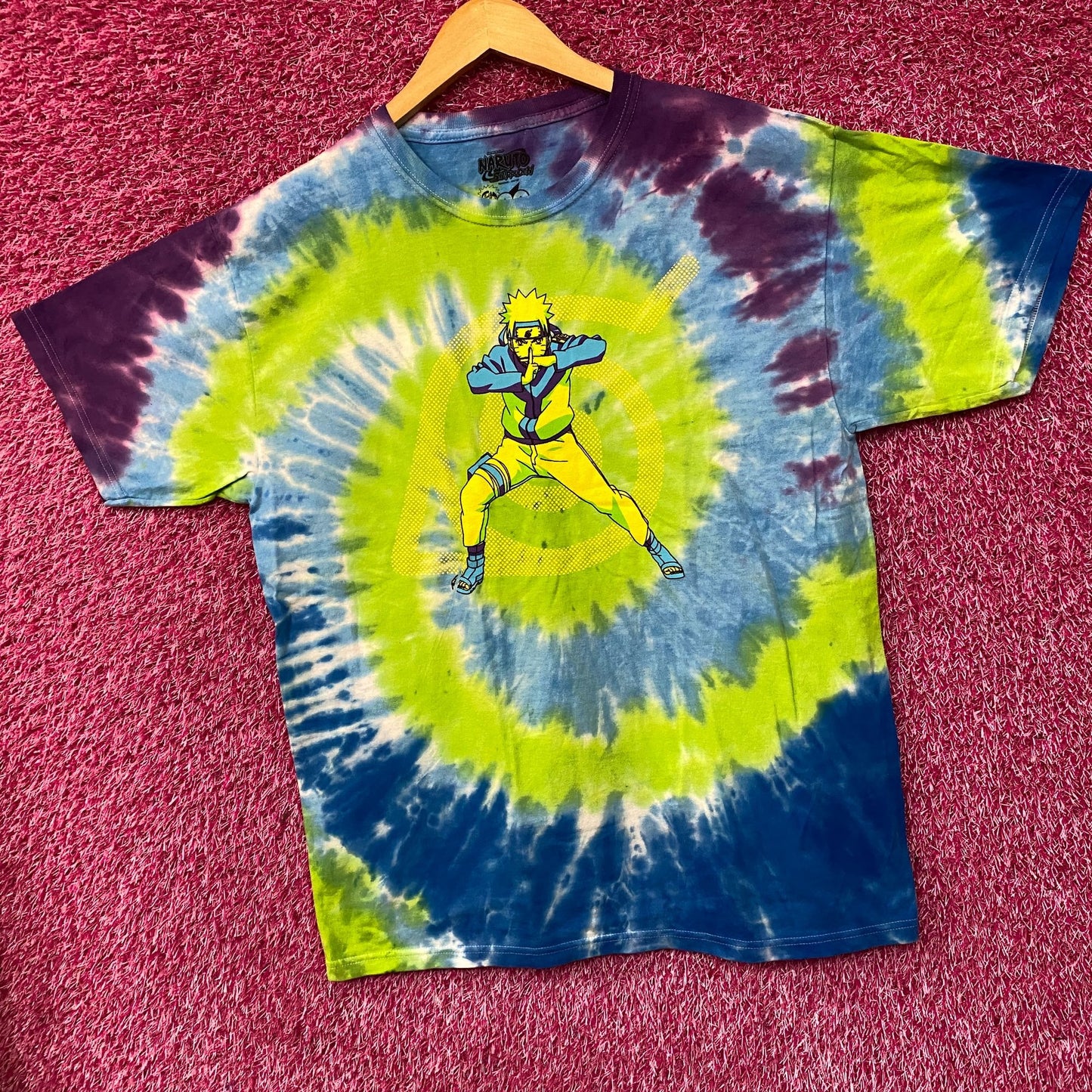 Naruto Shippuden- Naruto Uzumaki - Shadow Clone Jutsu Tie Dye Anime T-Shirt Large