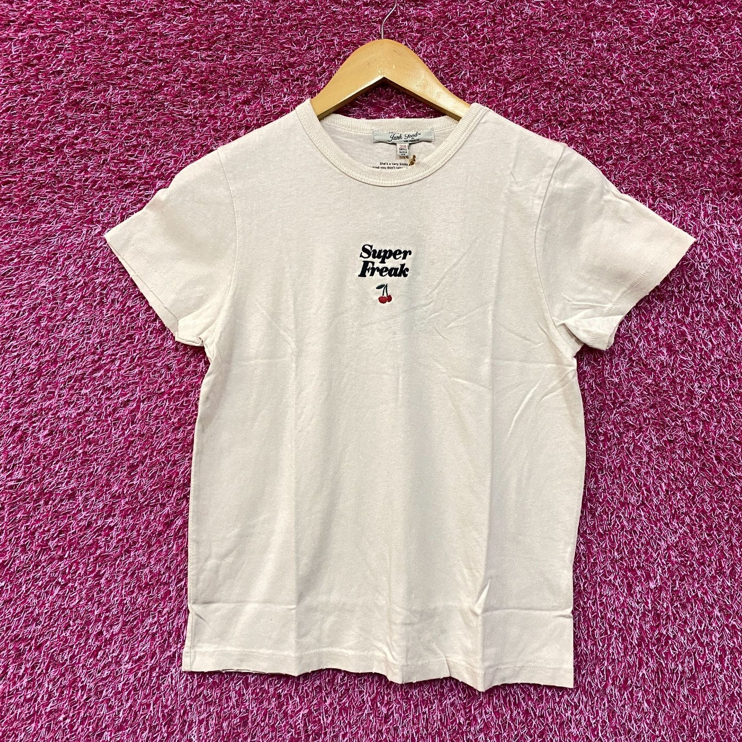 Super Freak Junk Food Beige Tshirt size Small