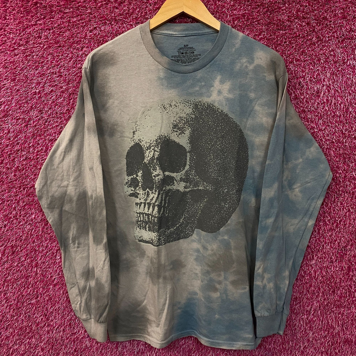 Skull Artistic Side Profile TieDye Long Sleeve Tshirt size Small