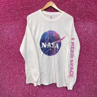 NASA I Need Space Cosmic Agency Logo Long Sleeve L
