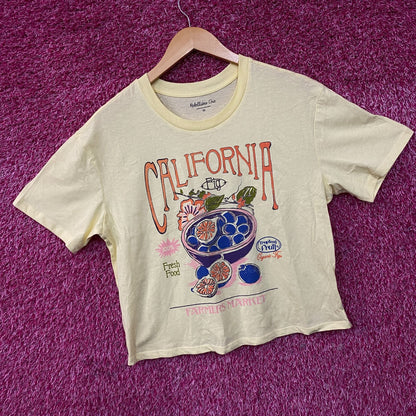 Rebellious One "California Fig Farmers Market" Cropped Graphic T-Shirt Medium