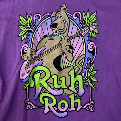 Scooby-Doo Ruh Roh Scooby Guitar Cartoon T-Shirt Extra Small