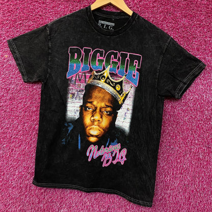 Biggie Smalls Crown King of New York Graphic Mineral Wash T-Shirt Medium