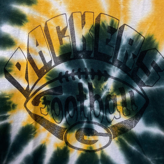 Junk Food Clothing NFL Green Bay Packers Football Tie Dye T-Shirt Medium