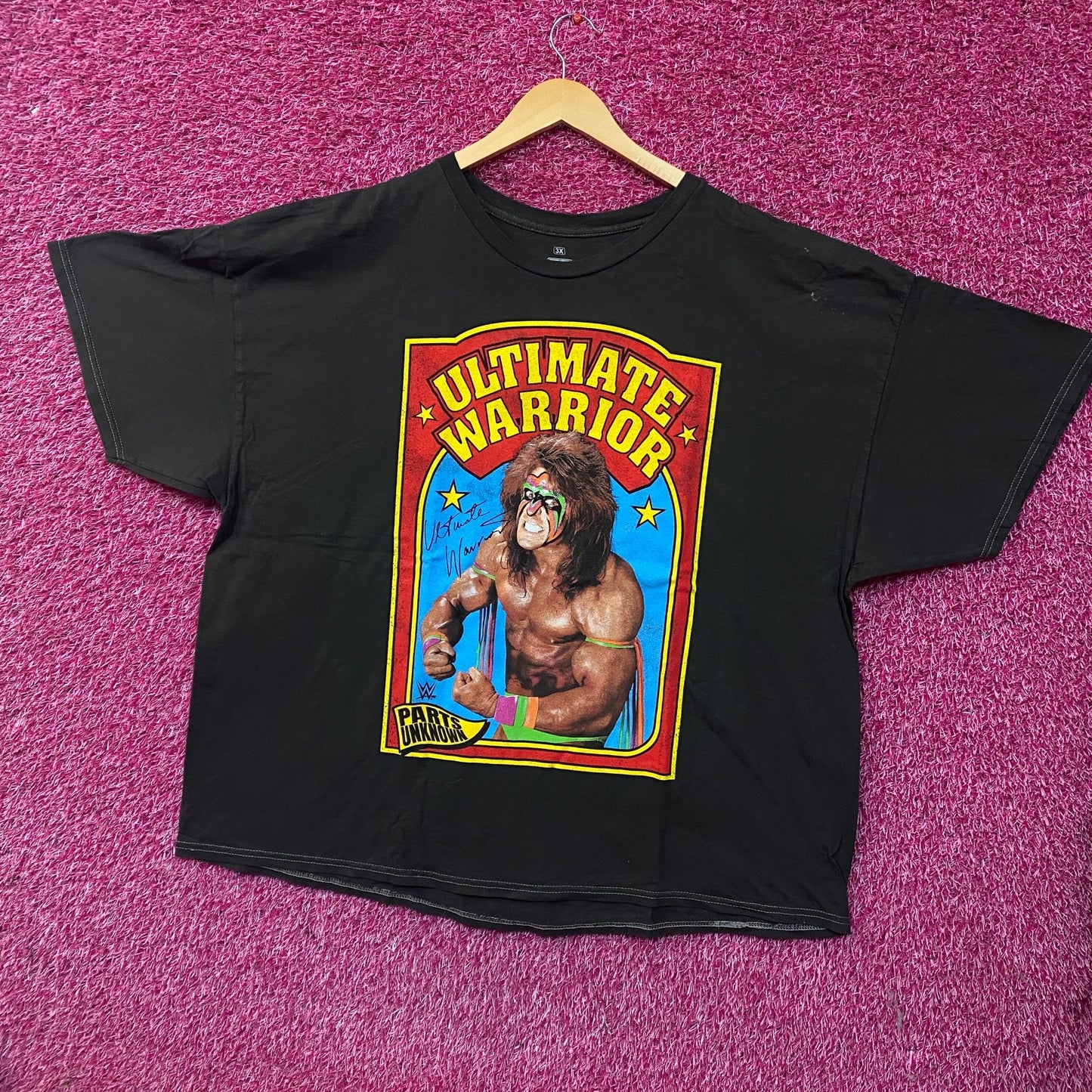 WWE The Ultimate Warrior Retro Sports Card Graphic T-Shirt 3XL