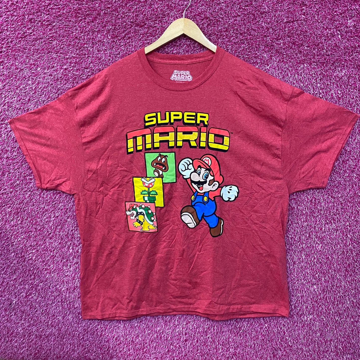 Super Mario Bros Adventure Video Game Red T-Shirt 3XL