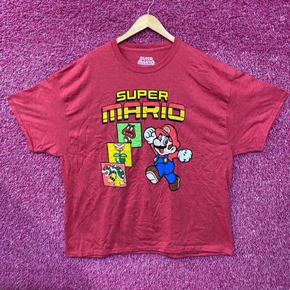 Super Mario Bros Adventure Video Game Red T-Shirt 3XL