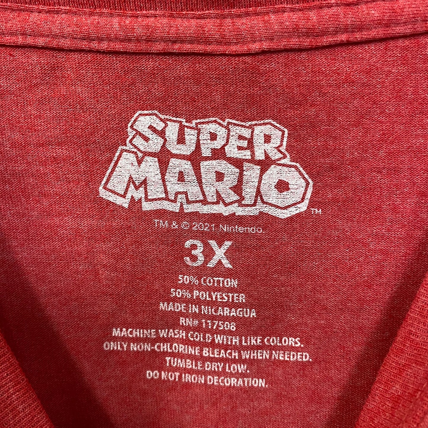 Super Mario Bros Adventure Video Game Red T-Shirt 3XL