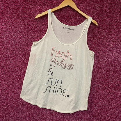 High fives And Sunshine Pure Barre Exclusive Tank Top size large