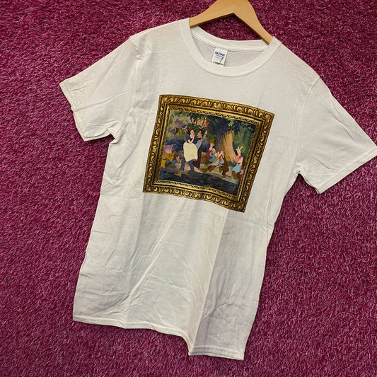 Snow White and the Seven Dwarfs painting Tshirt size Medium