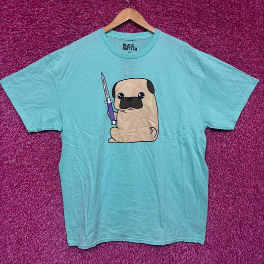 Pug with a switchblade Cute But Dangerous T-shirt size 2XL