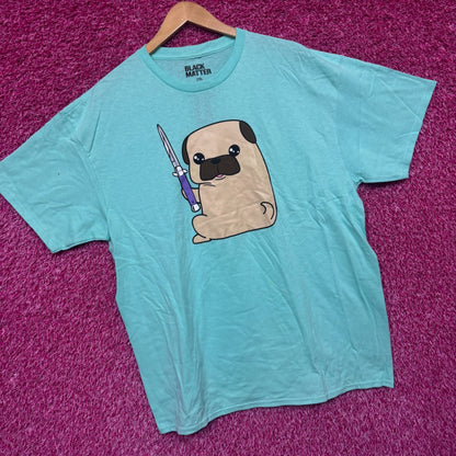 Pug with a switchblade Cute But Dangerous T-shirt size 2XL