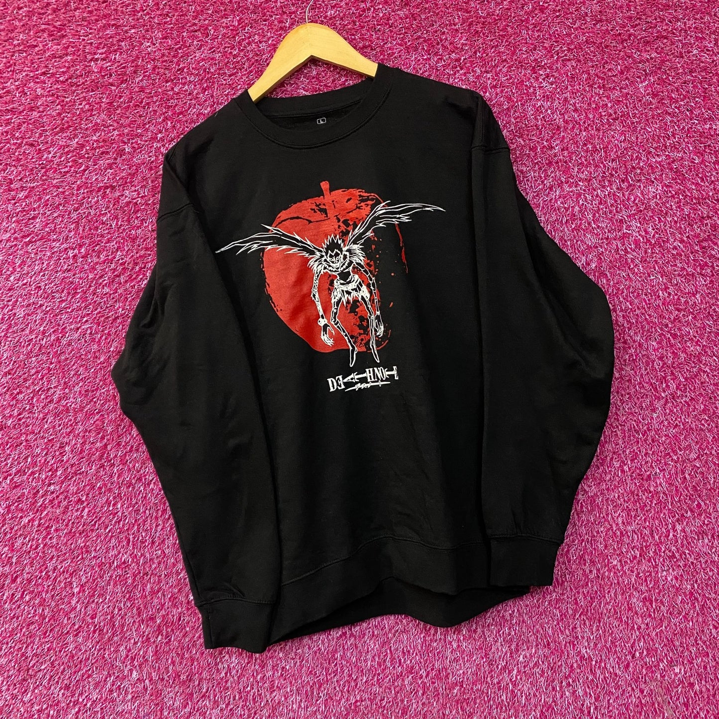Death Note Ryuk The Shinigami & Red Apple Anime Crewneck Sweatshirt Large