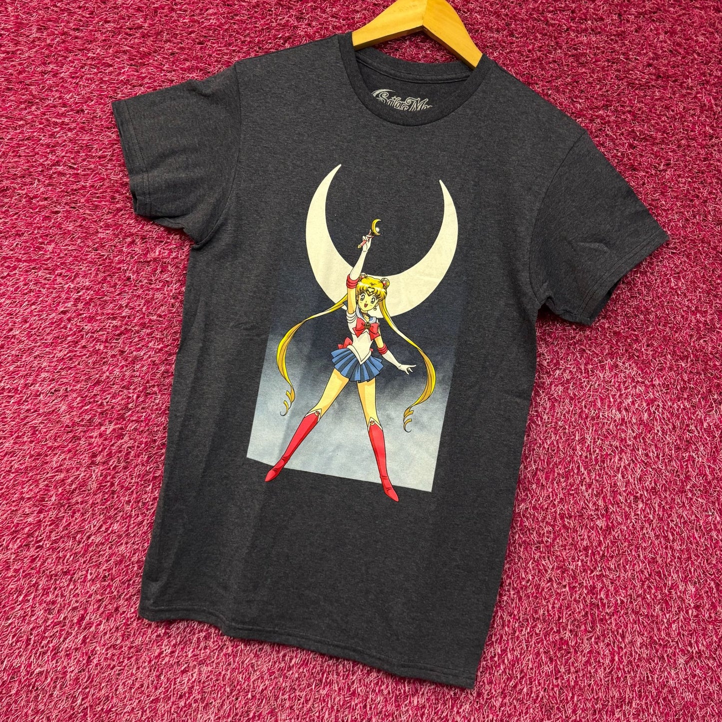 Sailor Moon Crescent Moon Wand Pretty Guardian Anime Tee Small